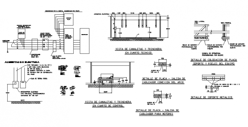 View of decanters and trench in control room detail dwg file