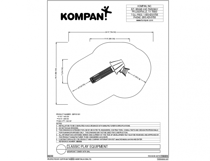 View point tower with sail play equipment details dwg file