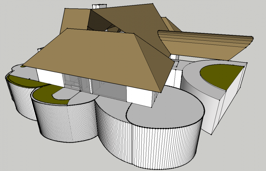 Villa 3d model in skp Sketch Up file.