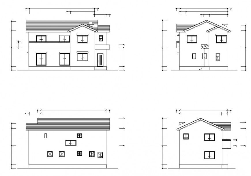 Villa architecture house in dwg AutoCAD file.