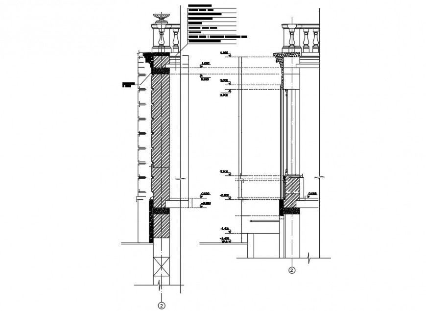 Villa cut constructive section cad drawing details dwg file