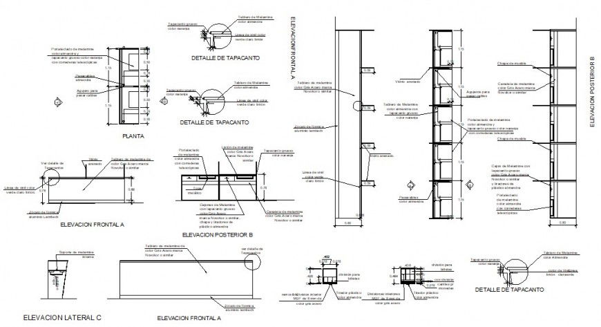 Villa door elevation, framing and installation drawing details dwg file