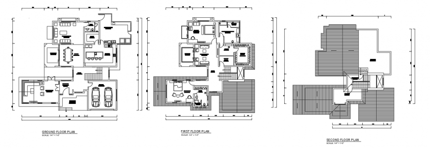 Villa interior design working plan layout drawing in dwg AutoCAD file.