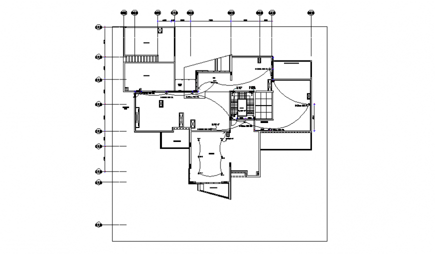 Villa roof floor electrical autocad file