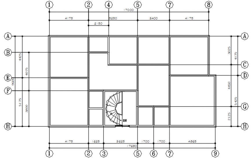 Villa Second floor framing plan structure cad drawing details dwg file
