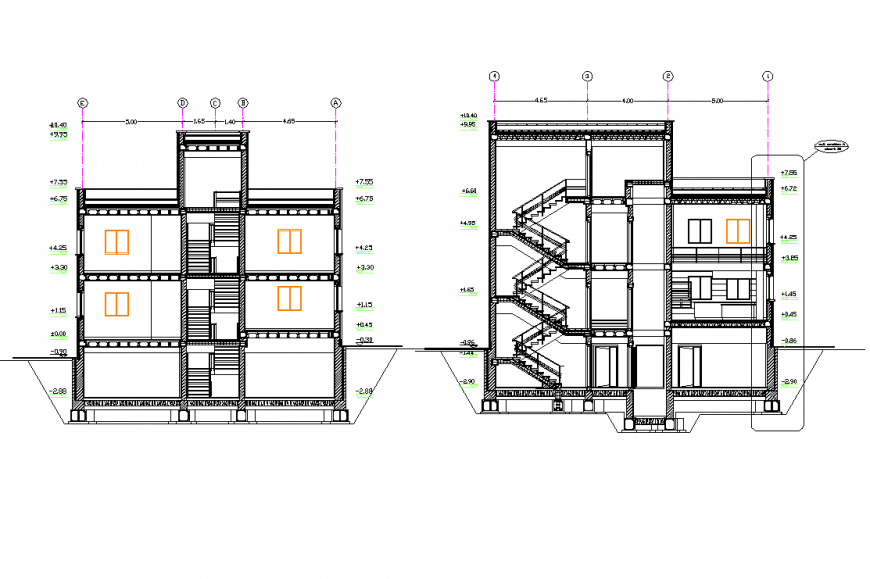 Villa section plan layout file