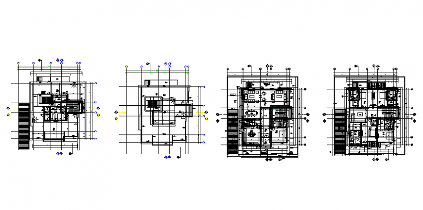 Villa type flooring design detail dwg file