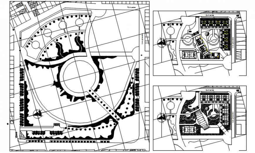 Village children park landscaping structure and plan details dwg file