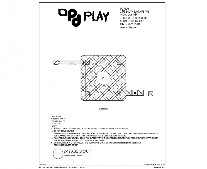Village play center net play equipment details dwg file