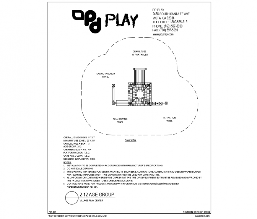 Village play center ride equipment details of park dwg file