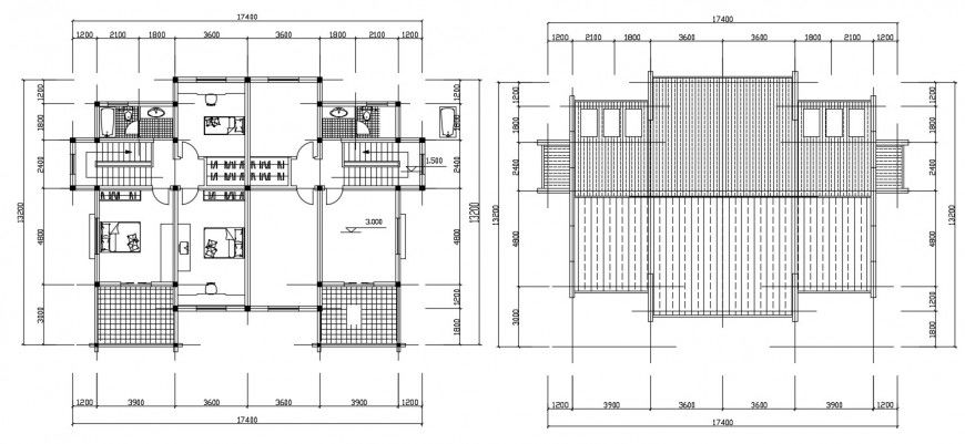 Village residential house floor plan distribution details dwg file