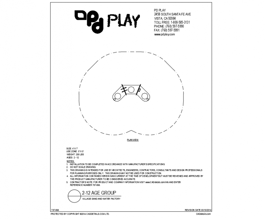 Village sand and water factory play equipment details of garden dwg file