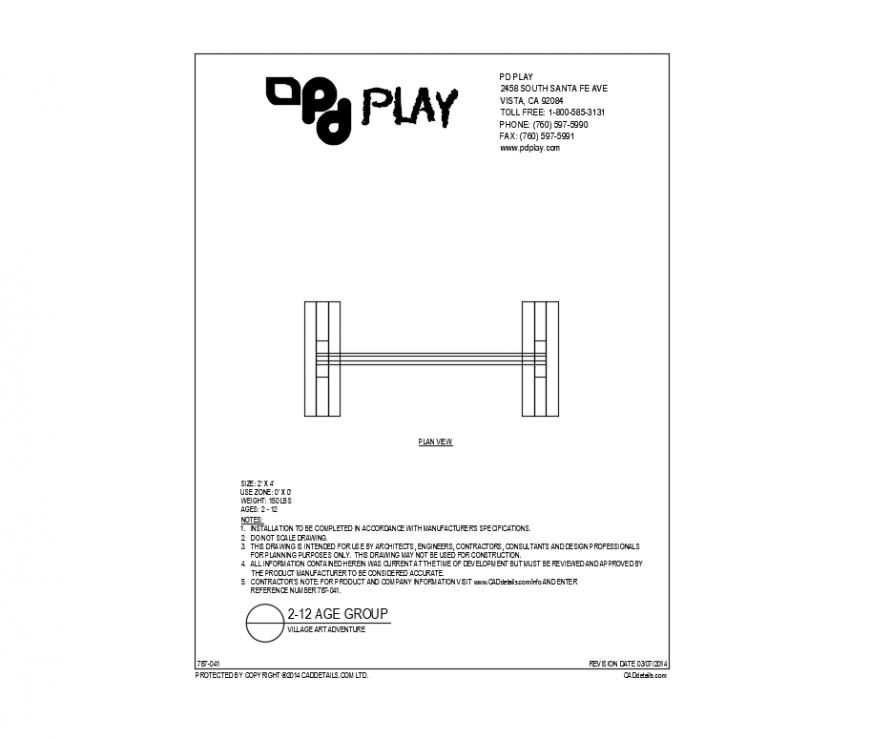 Villageart adventure park play equipment details dwg file