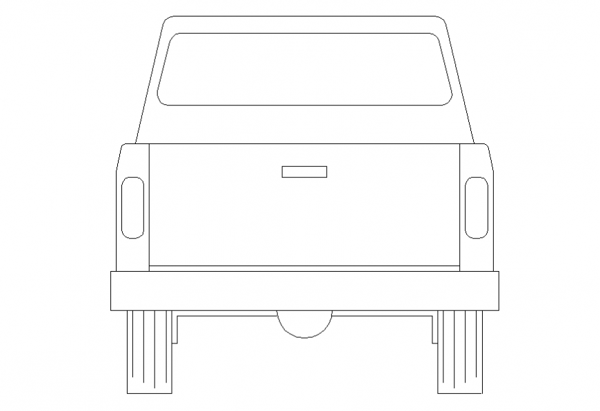 Vintage car front elevation cad drawing details dwg file