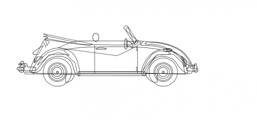 Vintage car side view model