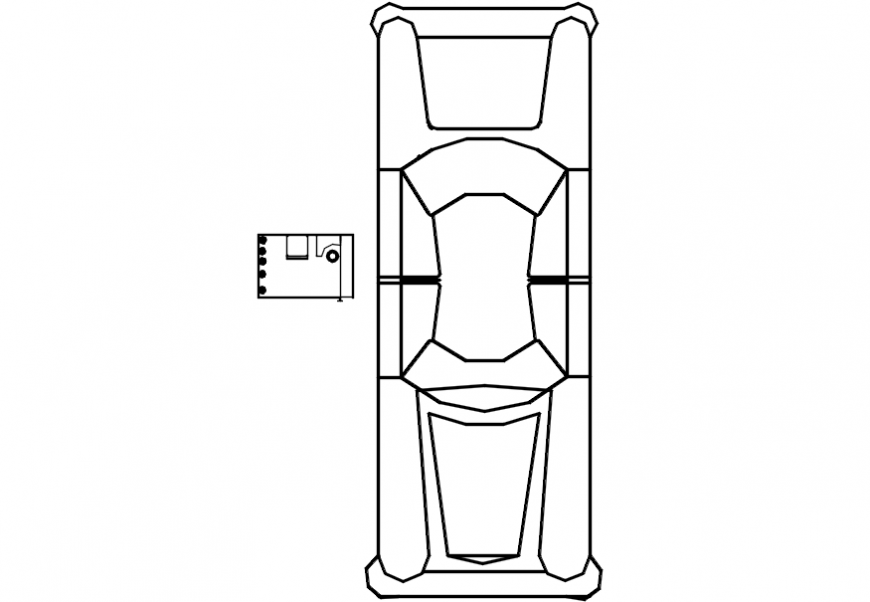 Vintage car top view plan detail