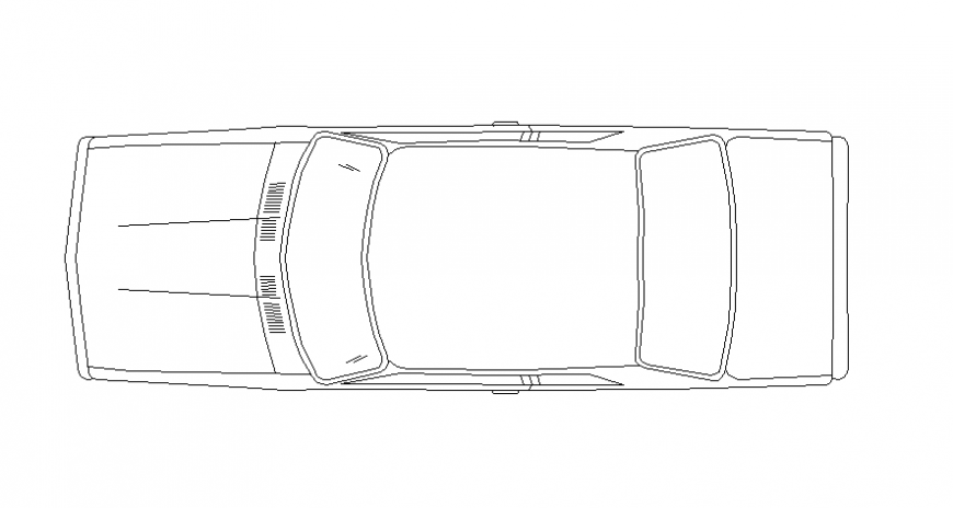 Vintage car top view plan detail model