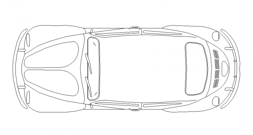 Vintage car top view plan model