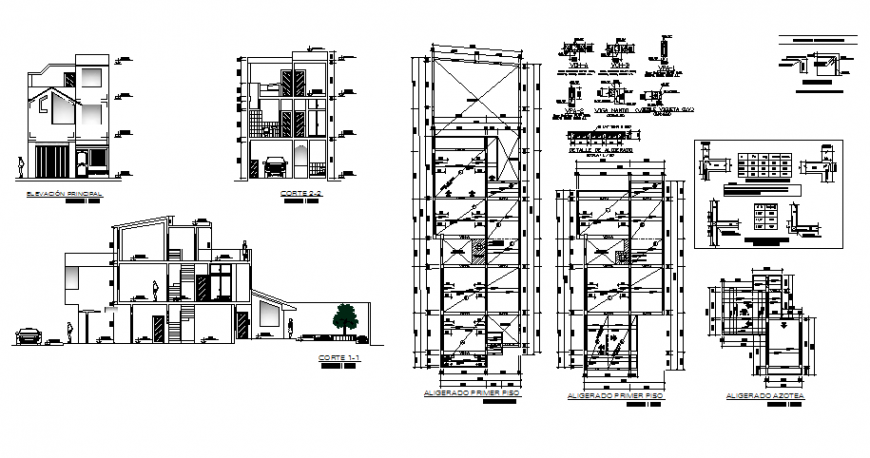 Vivien unfamiliar plan, elevation and section layout file