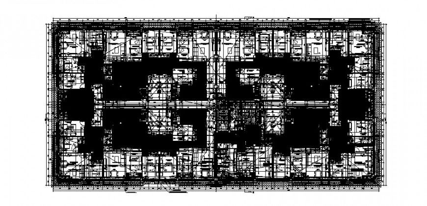 Vivinda multi-family building distribution plan with sanitary installation cad drawing details dwg file