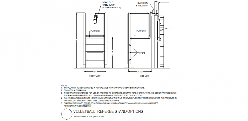 Volley ball court referee stand place plan detail autocad file