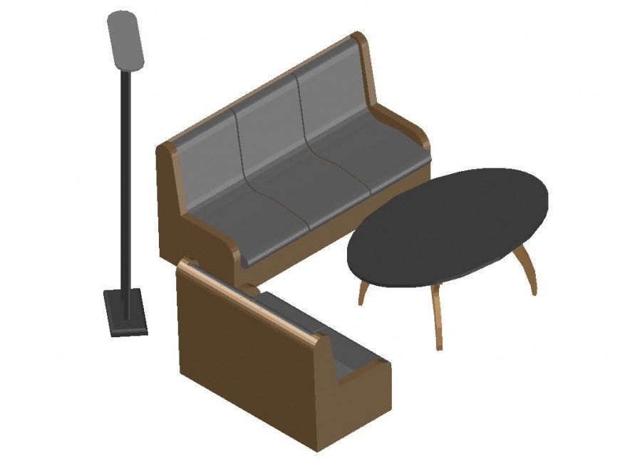 Waiting area 3d furniture block details of bank office dwg file