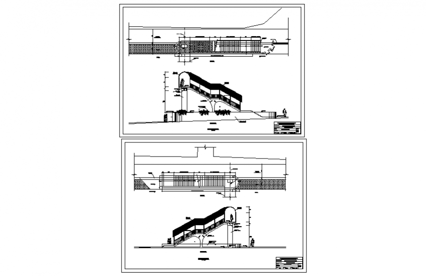 Walk through bridge detail drawing in dwg file.