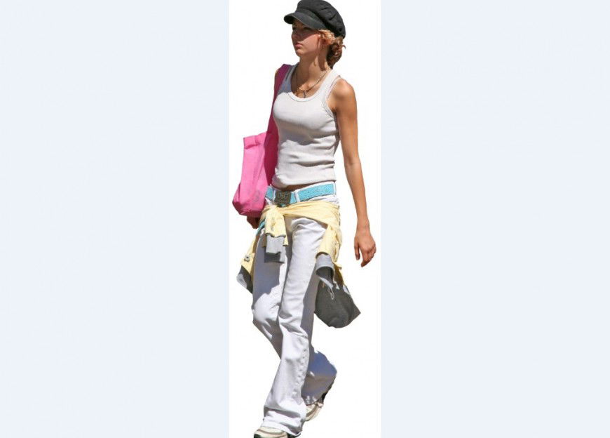 Walking girl detail 3d model layout photo file.
