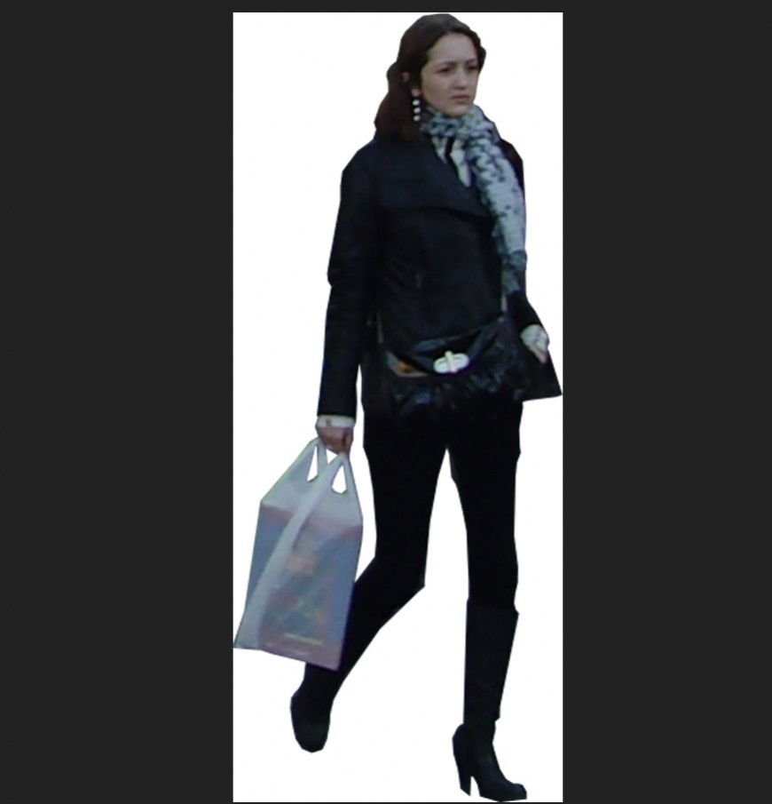 Walking lady detail 3d model CAD blocks layout photo file