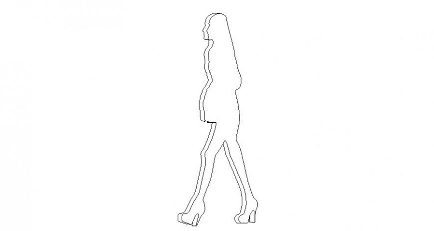 Walking woman detail layout 3d max file