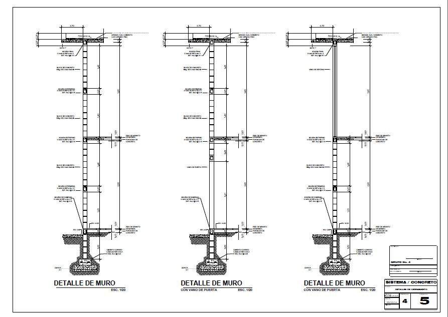 wall closing construction cad drawing details dwg file