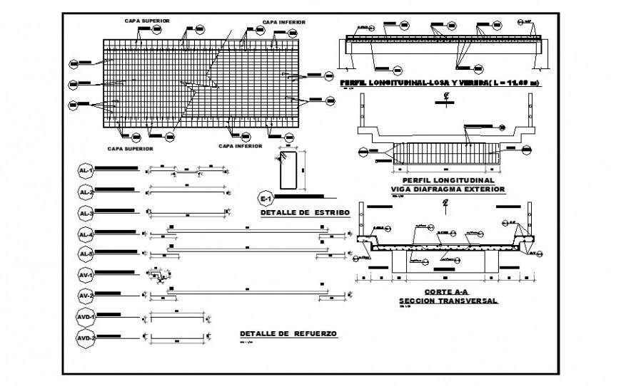Wall and column diagram with construction design dwg file