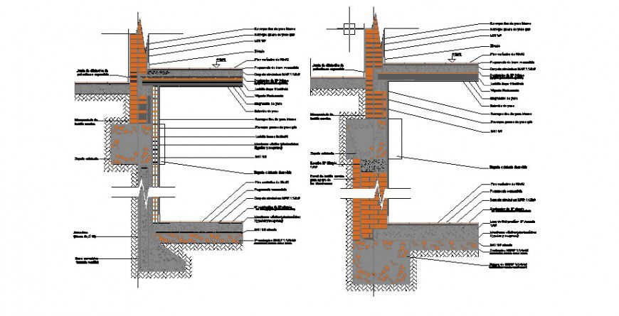 wall and floor with support of construction view in AutoCAD