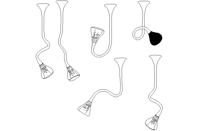 Wall and hanging Lights drawing in dwg file.