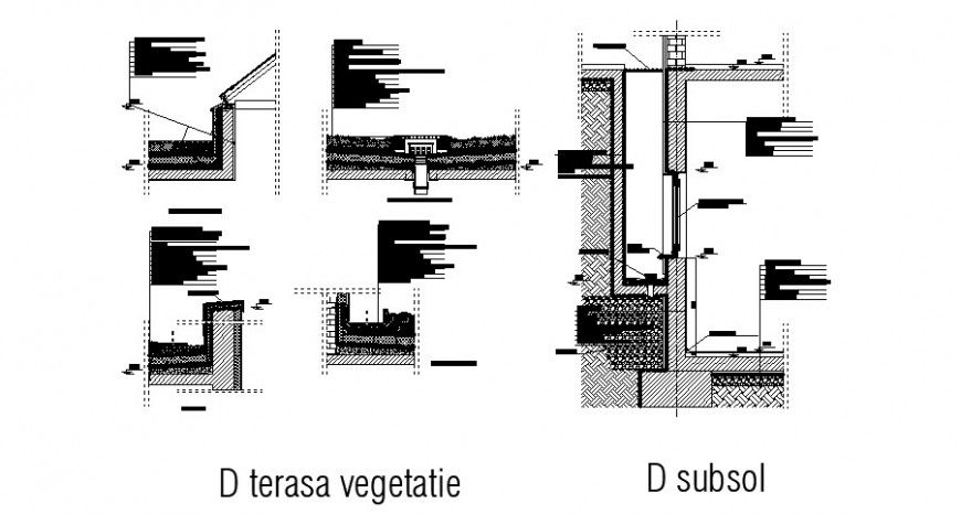 Wall and wall support construction detail in auto cad
