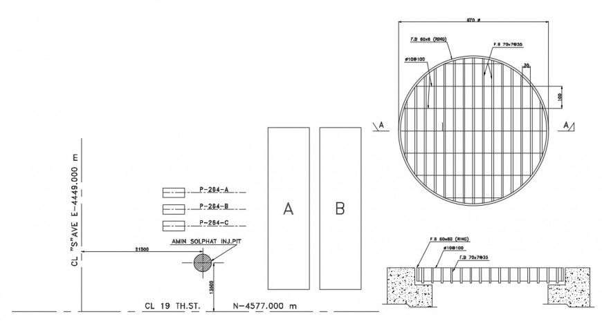 Wall block section and construction drawing details dwg file