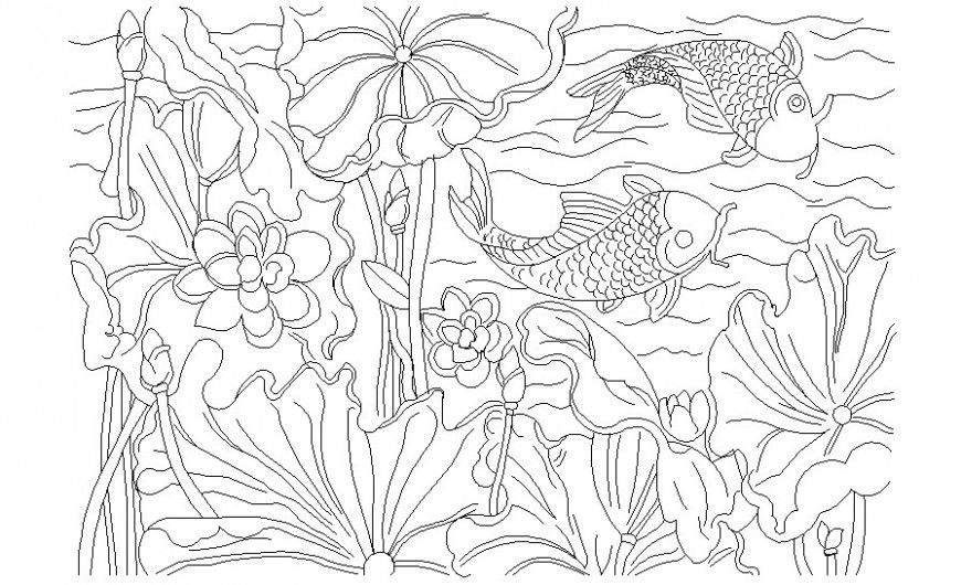 Wall Carving 2D View Drawing AutoCAD DWG Files for Designers