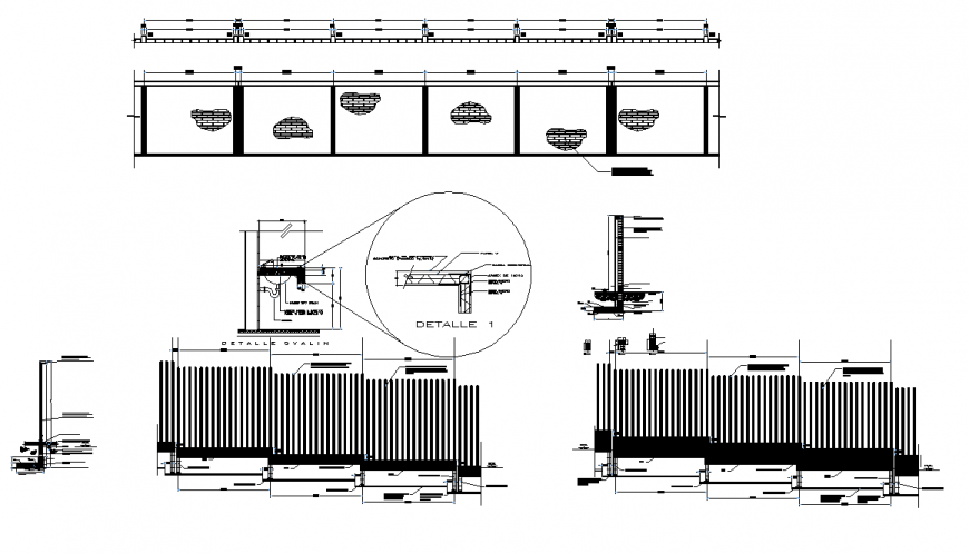 Wall cladding and construction drawing in dwg file.