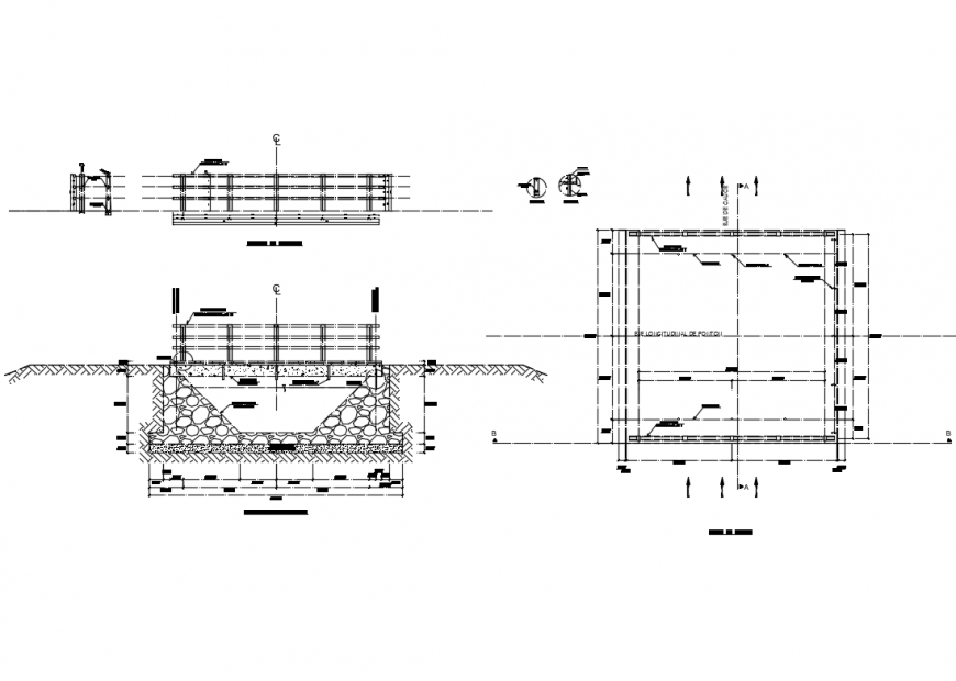 Wall concrete cad structure and constructive details dwg file