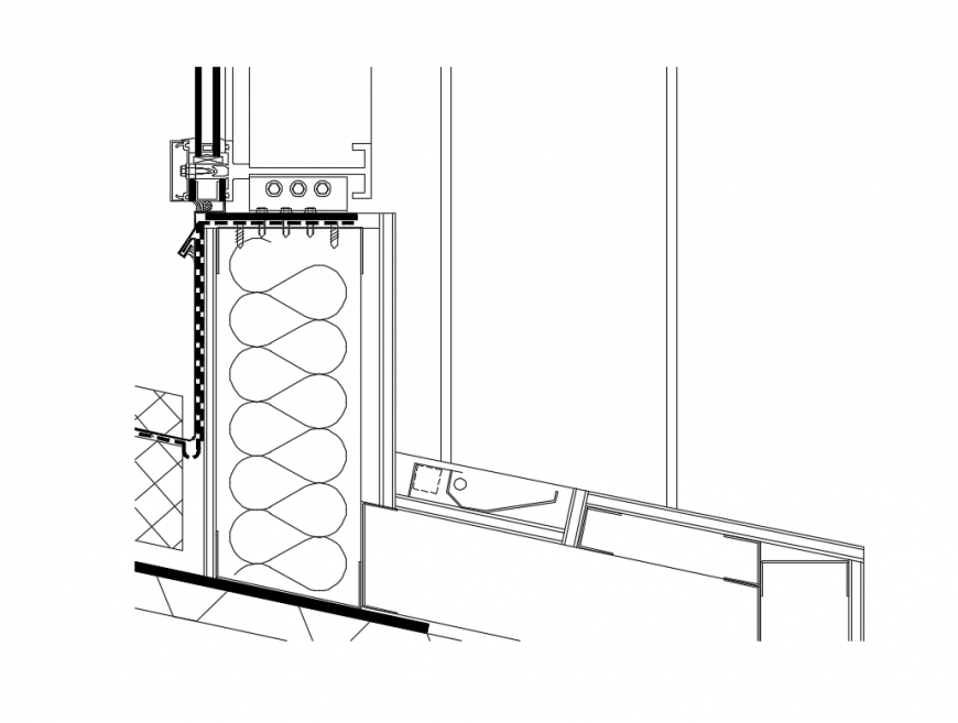 Wall construction and joints cad structure details dwg file