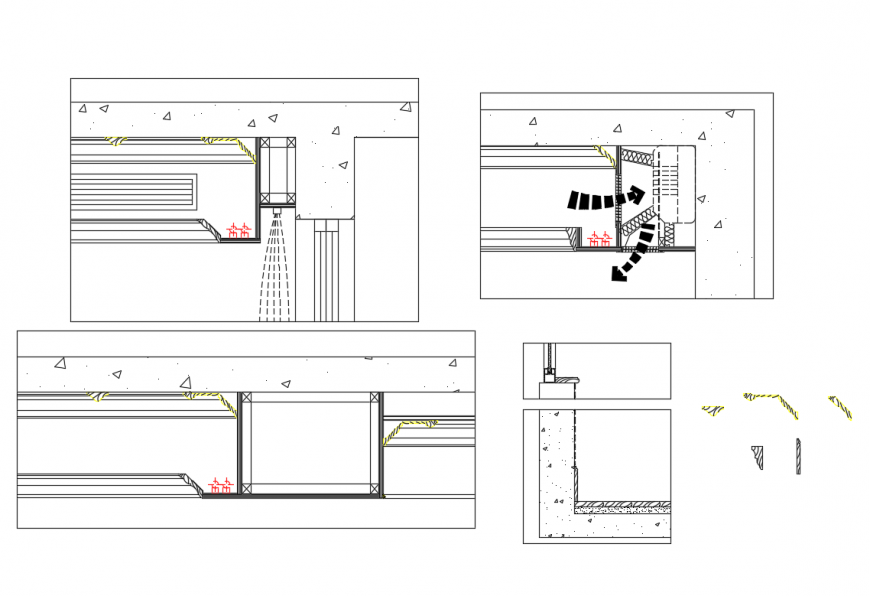 Wall construction cad drawing details dwg file