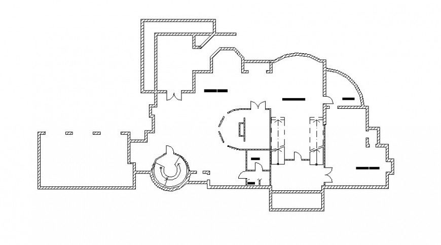 Wall construction detail layout plan of the house in AutoCAD file.