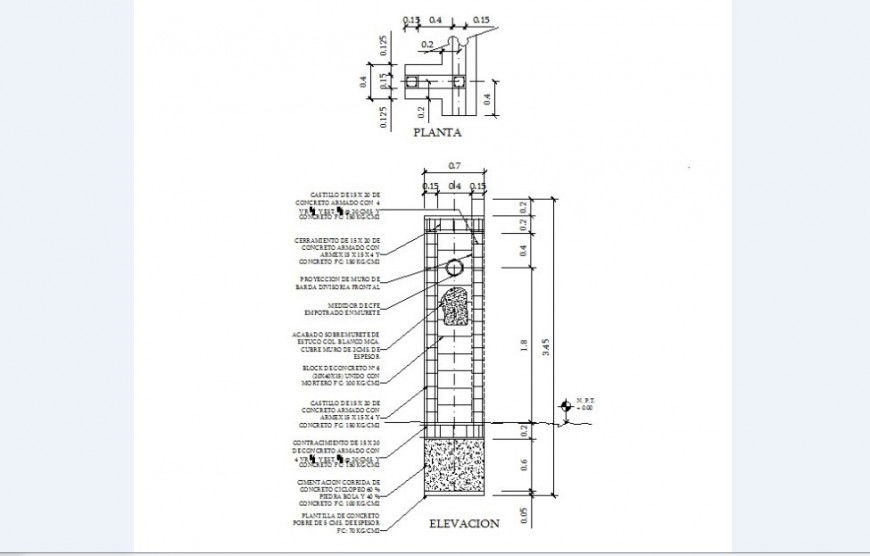 Wall construction details of electric undertake cad drawing details dwg file