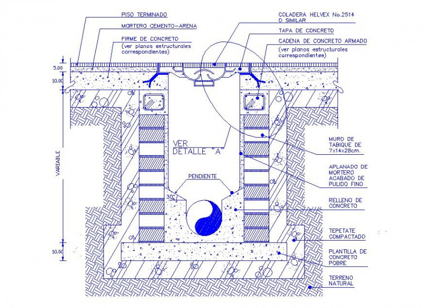 Wall constructive structure auto-cad drawing details dwg file