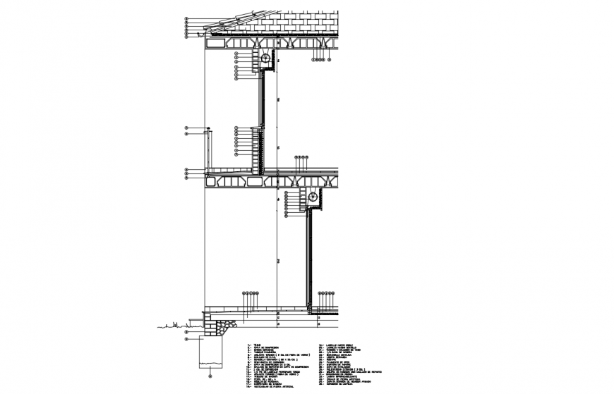 Wall cut and section housing of two level design dwg file