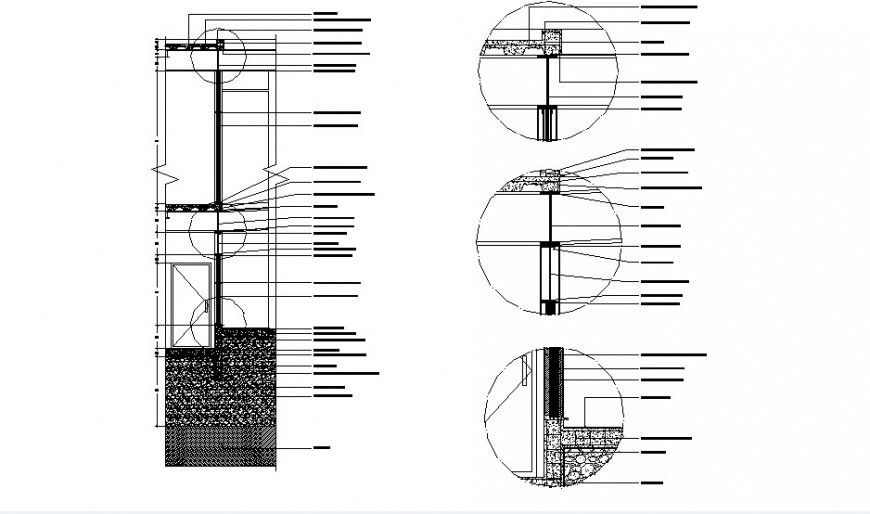 Wall cutting metal structure plan autocad file