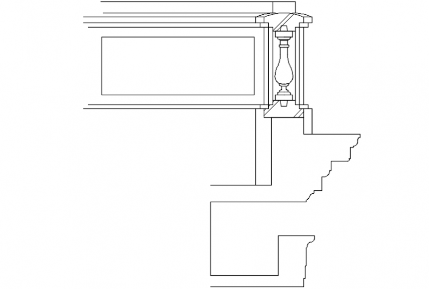 Wall design side constructive section drawing details dwg file
