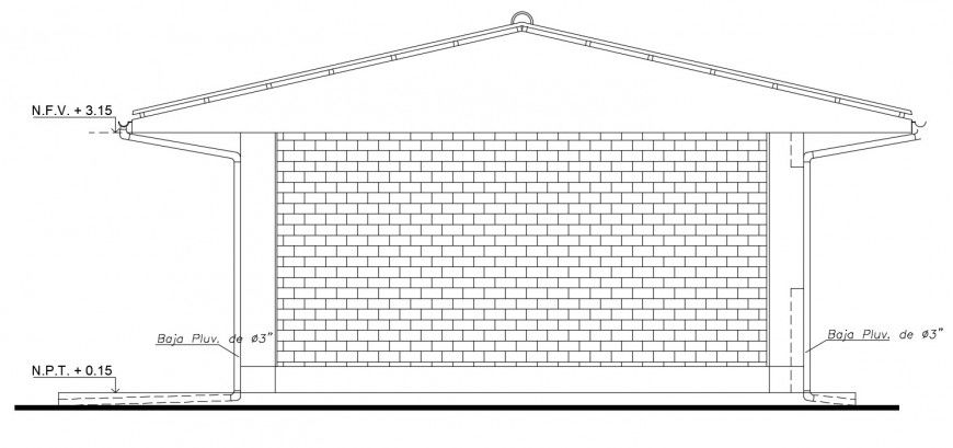 Wall details with roofing structure dwg aitocad file