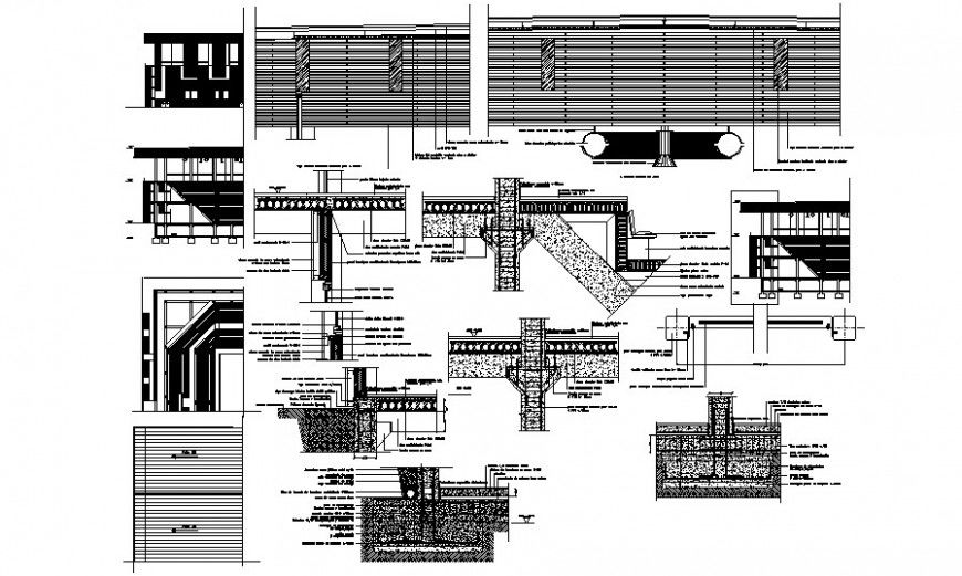 Wall foundation 2d view drawing in autocad file
