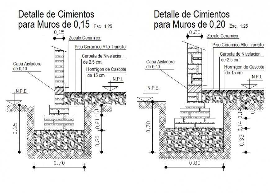 Detailed Wall Foundation Structure 2D CAD DWG File